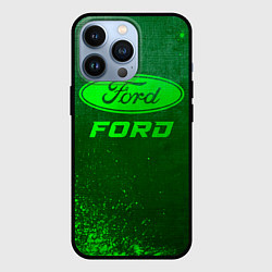 Чехол для iPhone 13 Pro Ford - green gradient, цвет: 3D-черный