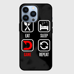 Чехол для iPhone 13 Pro Eat, sleep, Deadlock, repeat, цвет: 3D-черный