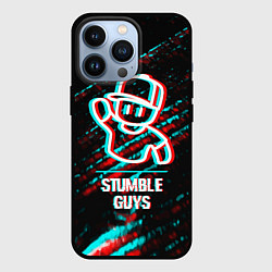 Чехол для iPhone 13 Pro Stumble Guys в стиле glitch и баги графики на темн, цвет: 3D-черный