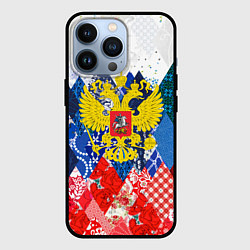 Чехол для iPhone 13 Pro Russia - флаг россии, цвет: 3D-черный