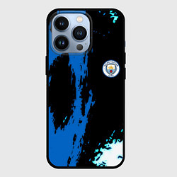 Чехол для iPhone 13 Pro Манчестер сити краски абстрактные, цвет: 3D-черный