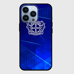 Чехол для iPhone 13 Pro Bayer 04 blue poly, цвет: 3D-черный