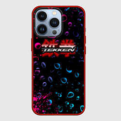 Чехол для iPhone 13 Pro Tekken неоновые капли, цвет: 3D-красный