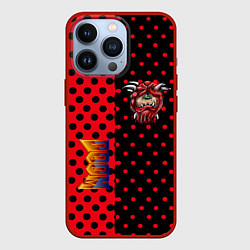 Чехол для iPhone 13 Pro Doom pattern steell, цвет: 3D-красный