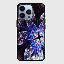 Чехол для iPhone 13 Pro Фрактальный узора стекло, цвет: 3D-черный