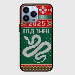 Чехол для iPhone 13 Pro 2025 новый год змеи, цвет: 3D-черный