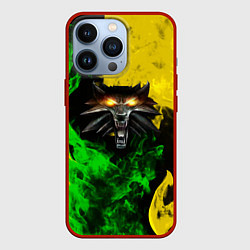 Чехол для iPhone 13 Pro The Witcher in fire, цвет: 3D-красный