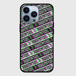 Чехол для iPhone 13 Pro Juventus glitch pattern, цвет: 3D-черный