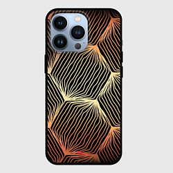 Чехол для iPhone 13 Pro Узоры в форме сот с огненным переливом, цвет: 3D-черный