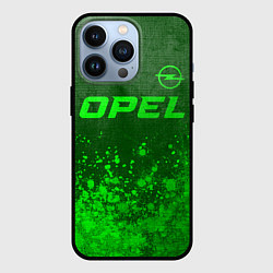 Чехол для iPhone 13 Pro Opel - green gradient посередине, цвет: 3D-черный