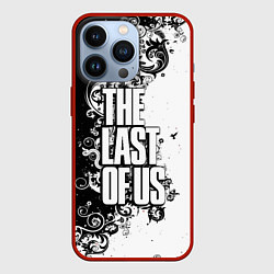 Чехол для iPhone 13 Pro The Last of Us узор чёрно белый, цвет: 3D-красный