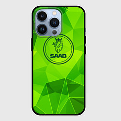 Чехол для iPhone 13 Pro Saab green poly, цвет: 3D-черный