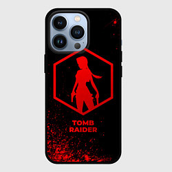 Чехол для iPhone 13 Pro Tomb Raider - red gradient, цвет: 3D-черный