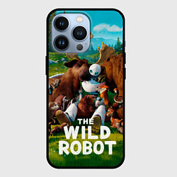 Чехол для iPhone 13 Pro Дикий робот в объятиях друзей, цвет: 3D-черный