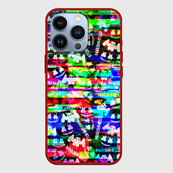 Чехол для iPhone 13 Pro Marshmello music краски, цвет: 3D-красный