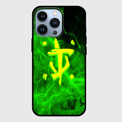 Чехол для iPhone 13 Pro Doom storm green, цвет: 3D-черный