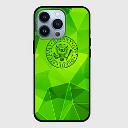 Чехол для iPhone 13 Pro Ramones green poly, цвет: 3D-черный