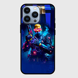 Чехол для iPhone 13 Pro Homer Simpson with a pistol - cyberpunk, цвет: 3D-черный