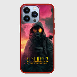 Чехол для iPhone 13 Pro Stalker 2 горящий атомный завод, цвет: 3D-красный