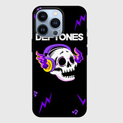 Чехол для iPhone 13 Pro Deftones неоновый череп, цвет: 3D-черный