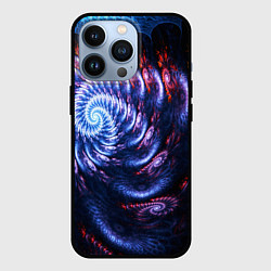 Чехол для iPhone 13 Pro Оптический фрактальный узор текстура, цвет: 3D-черный