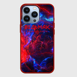 Чехол для iPhone 13 Pro Ведьмак космический шторм, цвет: 3D-красный