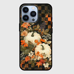 Чехол для iPhone 13 Pro Бледные тыквы, цвет: 3D-черный