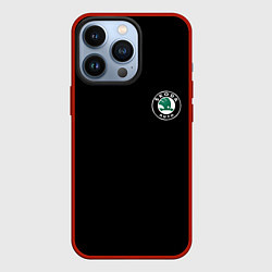 Чехол для iPhone 13 Pro Skoda logo auto, цвет: 3D-красный