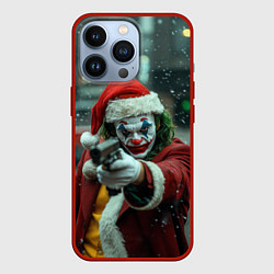 Чехол для iPhone 13 Pro Новогодний Джокер с пистолетом, цвет: 3D-красный