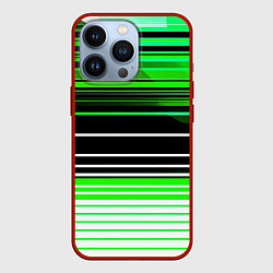 Чехол для iPhone 13 Pro Разноцветные вертикальные линии, цвет: 3D-красный