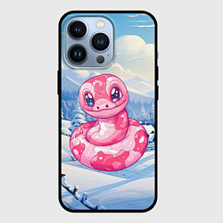 Чехол для iPhone 13 Pro Милая розовая змейка 2025, цвет: 3D-черный