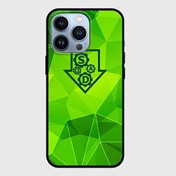 Чехол для iPhone 13 Pro System of a Down green poly, цвет: 3D-черный