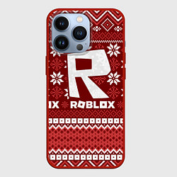 Чехол для iPhone 13 Pro Новогодний свитер ugly Roblox, цвет: 3D-красный