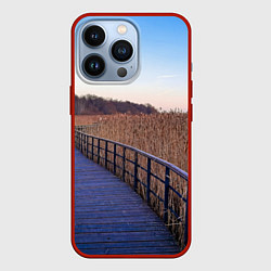Чехол для iPhone 13 Pro Камышовые плавни на Финском заливе, цвет: 3D-красный