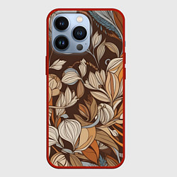 Чехол для iPhone 13 Pro Спокойная ботаническая иллюстрация, цвет: 3D-красный