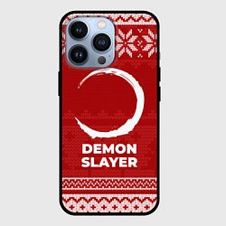 Чехол для iPhone 13 Pro Новогодний Demon Slayer, цвет: 3D-черный