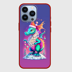 Чехол для iPhone 13 Pro Новогодний дракончик - нейроарт, цвет: 3D-красный