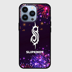 Чехол для iPhone 13 Pro Праздничный Slipknot Fireworks, цвет: 3D-черный