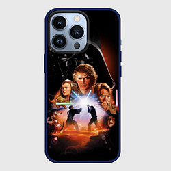 Чехол для iPhone 13 Pro Звездные войны - Месть ситхов, цвет: 3D-тёмно-синий