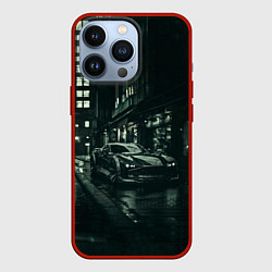 Чехол для iPhone 13 Pro Спорткар на тёмной улице, цвет: 3D-красный