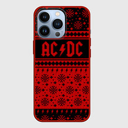 Чехол для iPhone 13 Pro ACDC christmas sweater, цвет: 3D-красный