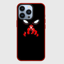 Чехол для iPhone 13 Pro Неоновый паук в темноте, цвет: 3D-красный