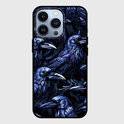 Чехол для iPhone 13 Pro Черные вороны, цвет: 3D-черный