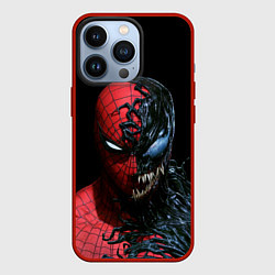 Чехол для iPhone 13 Pro Человек паук симбиот, цвет: 3D-красный