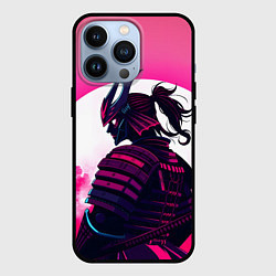Чехол для iPhone 13 Pro Самурай на розовом фоне, цвет: 3D-черный
