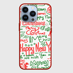 Чехол для iPhone 13 Pro Новогодняя атмосфера merry christmas, цвет: 3D-красный