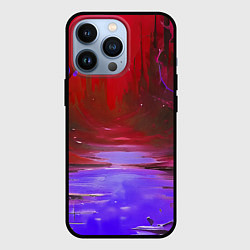 Чехол для iPhone 13 Pro Кислотная абстракция фиолетовая, цвет: 3D-черный