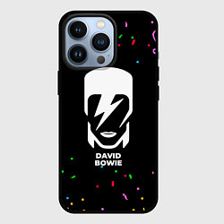 Чехол для iPhone 13 Pro David Bowie конфети, цвет: 3D-черный