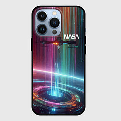 Чехол для iPhone 13 Pro Spaceship in the neon cosmos - nasa, цвет: 3D-черный