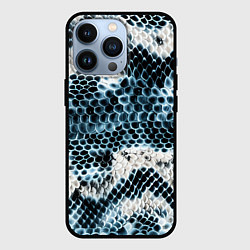 Чехол для iPhone 13 Pro Из кожи змеи, цвет: 3D-черный